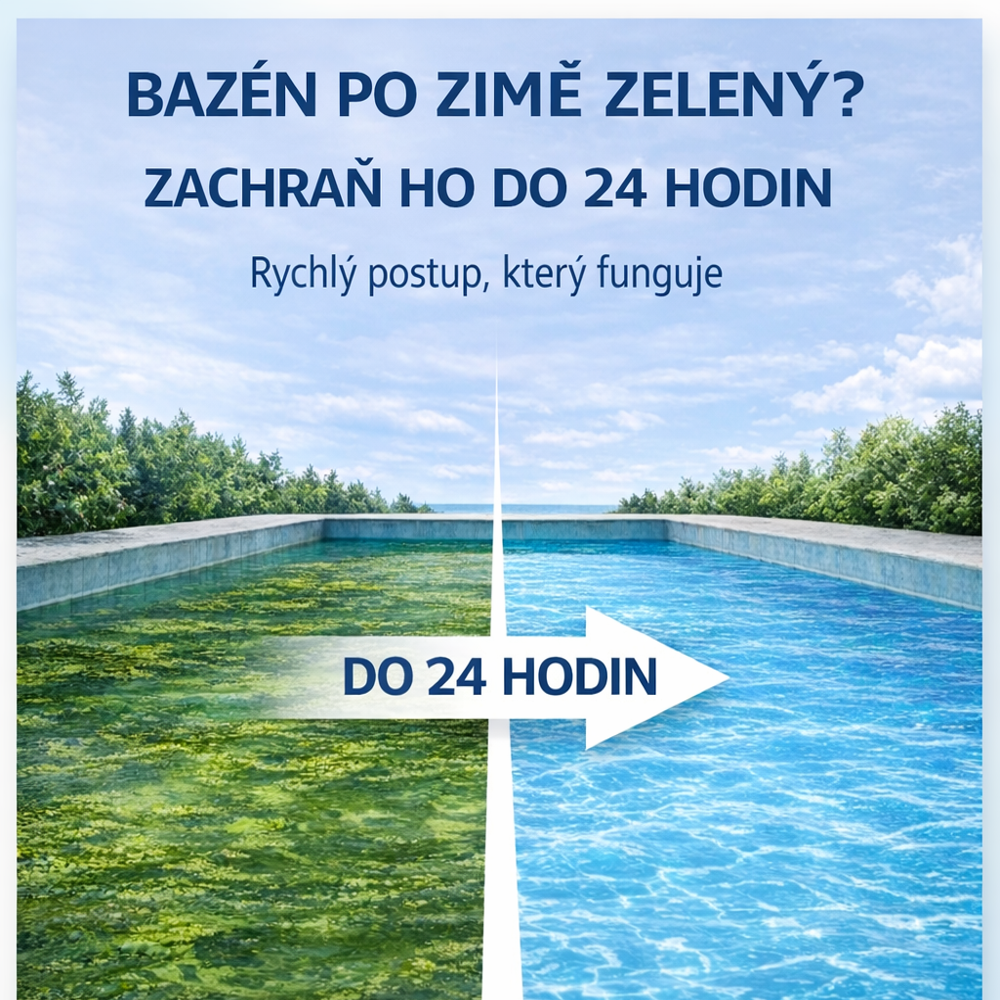 Bazén po zimě zelený? Tohle je nejrychlejší způsob, jak ho zachránit do 24 hodin